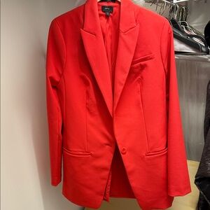 Express Vibrant Red Twill Blazer